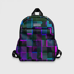 Детский рюкзак Неоновые линии и кубы, цвет: 3D-принт