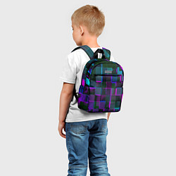 Детский рюкзак Неоновые линии и кубы, цвет: 3D-принт — фото 2
