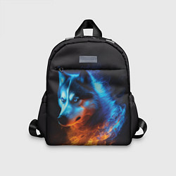 Детский рюкзак Водно-огненная стихия волка, цвет: 3D-принт