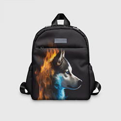 Детский рюкзак Голова волка Стихия огня, цвет: 3D-принт