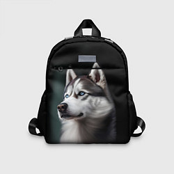 Детский рюкзак Собака Хаски с голубыми глазами, цвет: 3D-принт