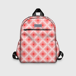 Детский рюкзак Красный ромбический паттерн, цвет: 3D-принт