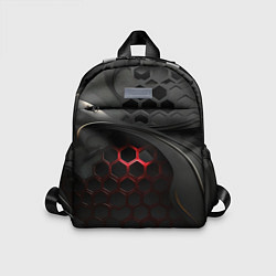 Детский рюкзак Объемная красно-черная сетка