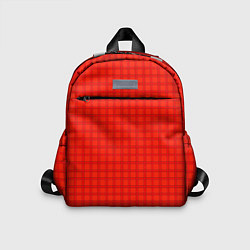 Детский рюкзак Оранжево-красный клетчатый узор, цвет: 3D-принт