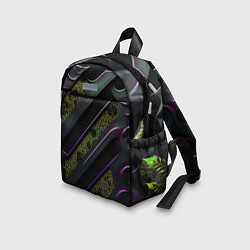 Детский рюкзак Фиолетовые и зеленые вставки, цвет: 3D-принт — фото 2
