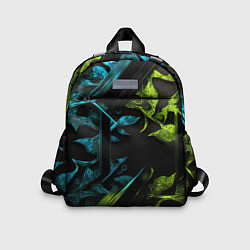 Детский рюкзак Зеленые и синие абстрактные листья