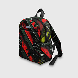 Детский рюкзак Черные плашки на красном фоне, цвет: 3D-принт — фото 2