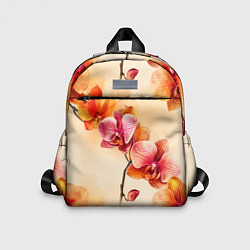 Детский рюкзак Акварельные цветы - персиковый паттерн, цвет: 3D-принт
