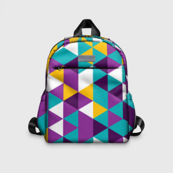 Детский рюкзак Разноцветный ромбический паттерн, цвет: 3D-принт