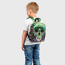 Детский рюкзак Череп аквамарин, цвет: 3D-принт — фото 2