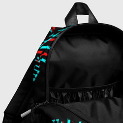 Детский рюкзак Значок Fiat в стиле glitch на темном фоне, цвет: 3D-принт — фото 2