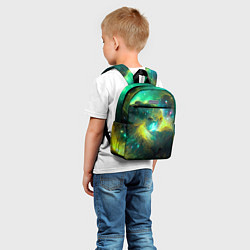 Детский рюкзак Небула в космосе в зеленых тонах - нейронная сеть, цвет: 3D-принт — фото 2