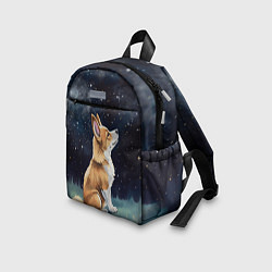 Детский рюкзак Корги и звездное небо - акварель, цвет: 3D-принт — фото 2