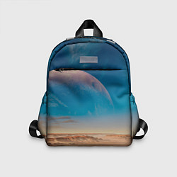 Детский рюкзак Пустыня и очертания планеты, цвет: 3D-принт