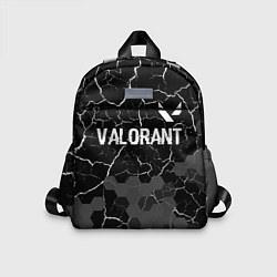Детский рюкзак Valorant glitch на темном фоне: символ сверху, цвет: 3D-принт