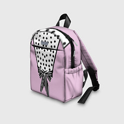 Детский рюкзак Костюм Барби: черный горох с полосатым бантом, цвет: 3D-принт — фото 2