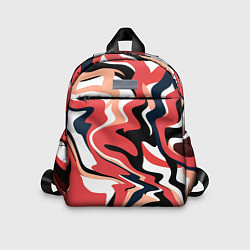 Детский рюкзак Абстракция кривые линии черно-красный, цвет: 3D-принт