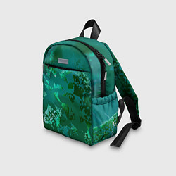 Детский рюкзак Зелёные обрывки фигур, цвет: 3D-принт — фото 2