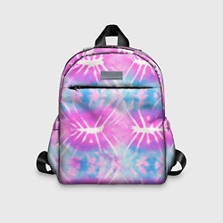 Детский рюкзак Голубо-розовый узор тай-дай, цвет: 3D-принт