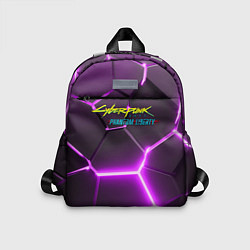 Детский рюкзак Киберпанк призрачная свобода фиолетовый неон, цвет: 3D-принт