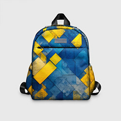Детский рюкзак Синяя и жёлтая геометрия, цвет: 3D-принт