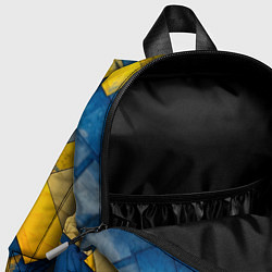 Детский рюкзак Синяя и жёлтая геометрия, цвет: 3D-принт — фото 2