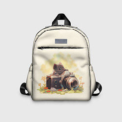 Детский рюкзак Серый котенок с фотоаппаратом, цвет: 3D-принт