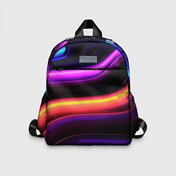 Детский рюкзак Неоновые трубы на черном фоне, цвет: 3D-принт