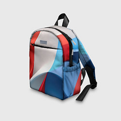 Детский рюкзак Абстракция белый синий красный, цвет: 3D-принт — фото 2
