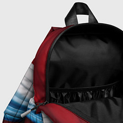 Детский рюкзак Белые синие красные волны, цвет: 3D-принт — фото 2