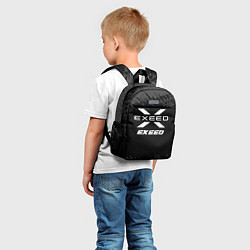Детский рюкзак Exeed speed на темном фоне со следами шин, цвет: 3D-принт — фото 2