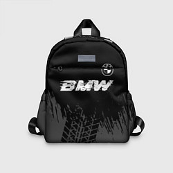 Детский рюкзак BMW speed на темном фоне со следами шин: символ св, цвет: 3D-принт