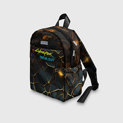 Детский рюкзак Cyberpunk 2077 phantom liberty gold abstract, цвет: 3D-принт — фото 2