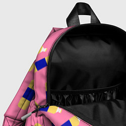 Детский рюкзак Паттерн с подсолнечным маслом на розовом фоне, цвет: 3D-принт — фото 2