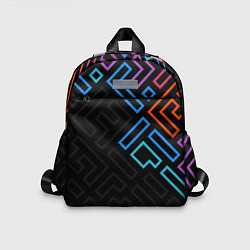 Детский рюкзак Геометрические фигуры на тёмном фоне тетрис, цвет: 3D-принт