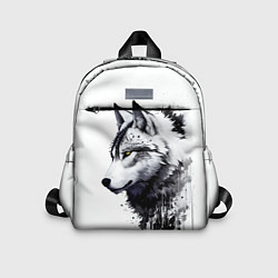 Детский рюкзак Белый волк - краски, цвет: 3D-принт