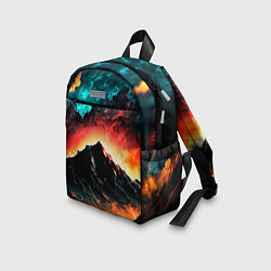Детский рюкзак Горящее ночное небо на фоне гор, цвет: 3D-принт — фото 2