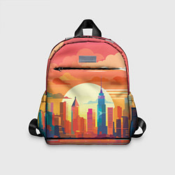Детский рюкзак Городской пейзаж на рассвете, цвет: 3D-принт