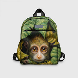 Детский рюкзак Маленькая обезьянка в листьях, цвет: 3D-принт