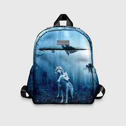Детский рюкзак Волки в ночном лесу, цвет: 3D-принт