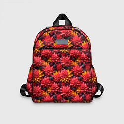 Детский рюкзак Красные объемные цветочки, цвет: 3D-принт