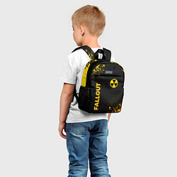Детский рюкзак Fallout - gold gradient: надпись, символ, цвет: 3D-принт — фото 2