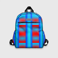 Детский рюкзак Красно-синие полосы и квадраты, цвет: 3D-принт