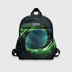 Детский рюкзак Объемная зеленая абстракция, цвет: 3D-принт