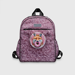 Детский рюкзак Мордочка лисы с пончиком, цвет: 3D-принт