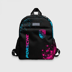 Детский рюкзак Porsche - neon gradient: надпись, символ, цвет: 3D-принт