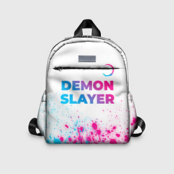 Детский рюкзак Demon Slayer neon gradient style: символ сверху, цвет: 3D-принт