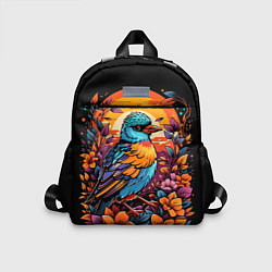 Детский рюкзак Тропическая птица и листья, цвет: 3D-принт