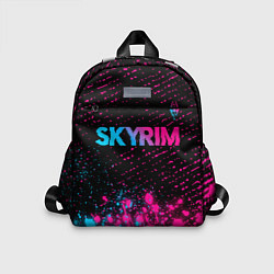 Детский рюкзак Skyrim - neon gradient: символ сверху, цвет: 3D-принт