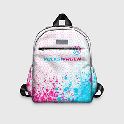 Детский рюкзак Volkswagen neon gradient style: символ сверху, цвет: 3D-принт